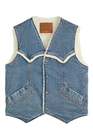 Cardigan senza maniche Sherpa - Blu