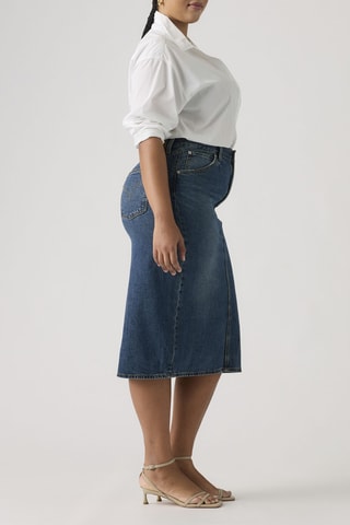 Gonna midi taglio dritto a vita alta Review - Denim