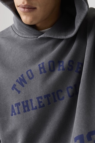 Sweat à capuche Horse boxy - Gris