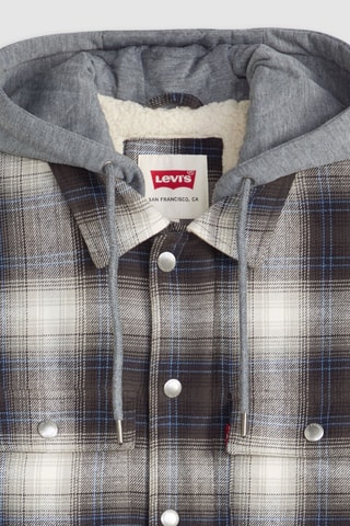 Sovracamicia con cappuccio Sherpa - Grigio