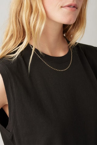 T-shirt senza maniche Boxy - Nero