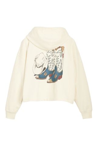 Felpa con cappuccio Fleece - Ecrù