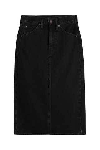 Gonna midi taglio dritto Slit - Nero