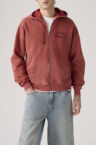 Sweat à capuche Cropped - Rouge brique