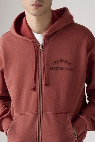 Sweat à capuche Cropped - Rouge brique