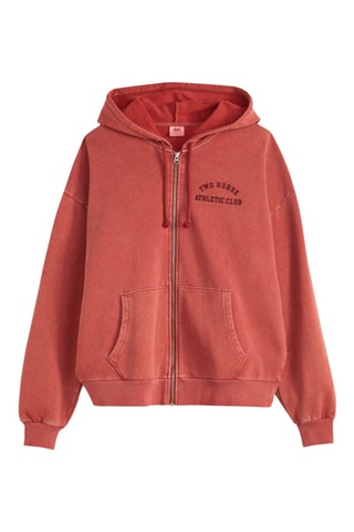 Sweat à capuche Cropped - Rouge brique