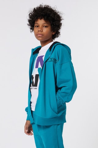 Sweater met Capuchon - Turquoise - DKNY