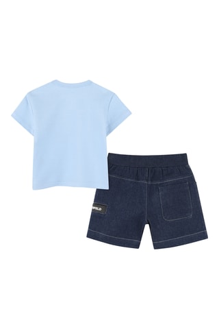 T-shirt en Bermuda - Hemelsblauw en Donkerblauw - Karl Lagerfeld