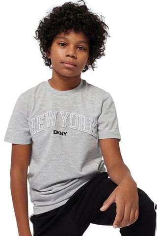 T-shirt - Gemêleerd Lichtgrijs - DKNY