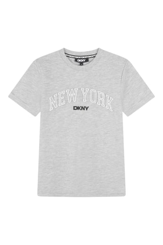 T-shirt - Gemêleerd Lichtgrijs - DKNY