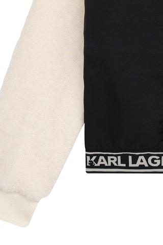 Sweater van 2 materialen - Ecru en Zwart - Karl Lagerfeld