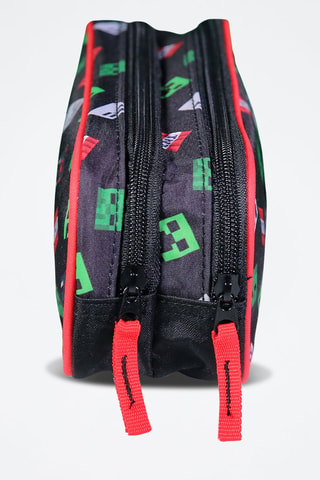 Trousse Minecraft - Gris, noir, rouge et vert