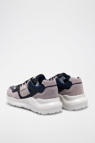 Baskets en nubuck  -  Philippe Model - Blanc, bleu et gris