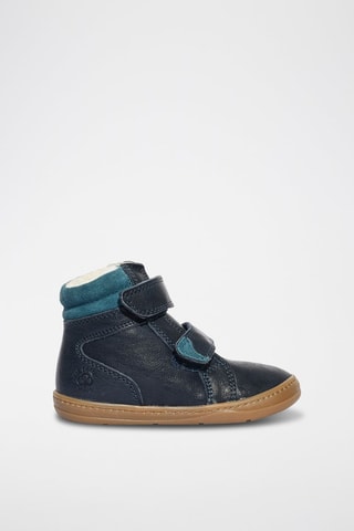 Bottines fourrées en cuir Footprint Change - Bleu
