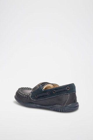 Chaussures bateau en cuir Primigi Soft - Bleu et gris