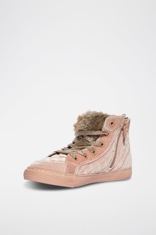 Bottines en velours Baby Like - Rose