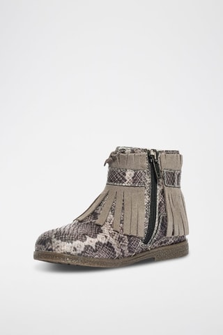 Bottines en cuir Snorky - Beige et gris