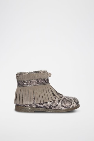 Bottines en cuir Snorky - Beige et gris