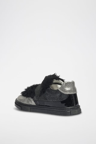 Baskets en cuir Baby Glitter - Noir