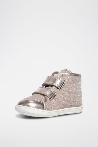 Baskets montantes en cuir Snorky - Rose et doré