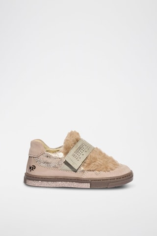 Baskets en cuir Baby Glitter - Rose