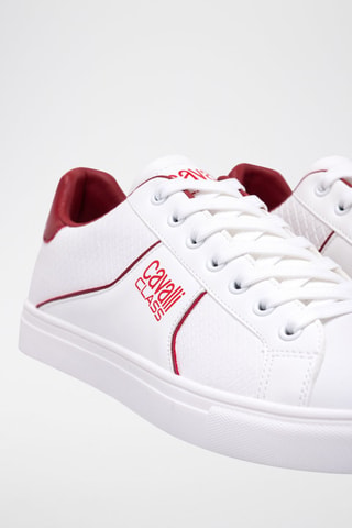 Baskets en cuir - Blanc et rouge