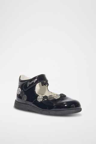 Babies en cuir verni Primigi Baby - Noir et argenté