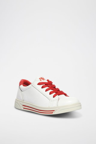 Baskets en cuir Hula - Rouge et blanc