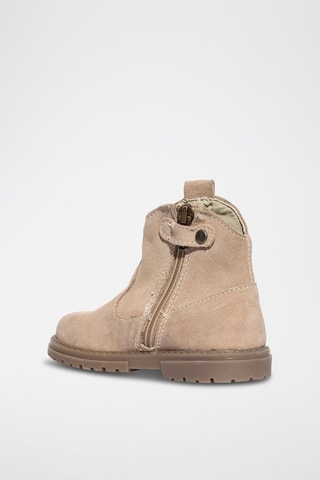 Bottines en nubuck Happy Fashion - Beige et doré