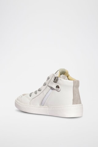 Baskets montantes en cuir B&G For Change - Blanc et bleu