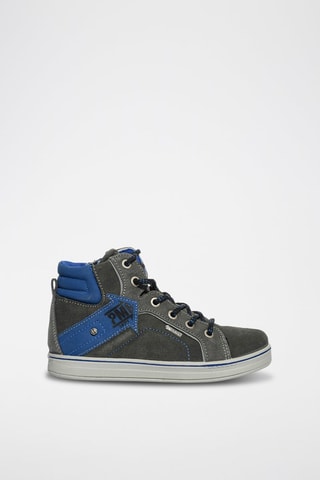 Baskets montantes en nubuck Barth 19 - Bleu et gris