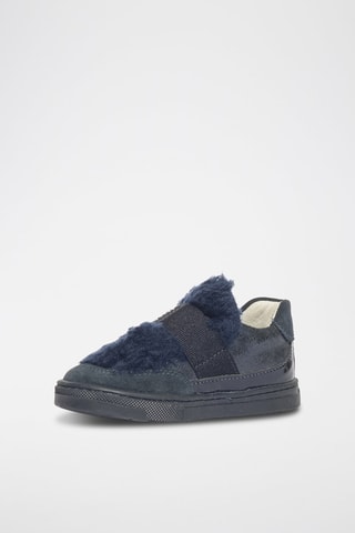 Baskets en cuir Baby Glitter - Bleu marine