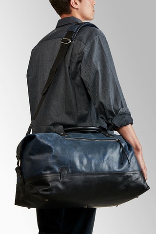 Sac de voyage en cuir Desperado Duffel II - 21,5 cm - Bleu marine et noir