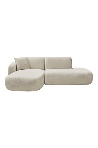 Canapé d'angle gauche Anda - Beige - 3 places - En tissu chenille