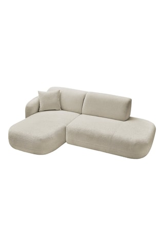 Canapé d'angle gauche Anda - Beige - 3 places - En tissu chenille