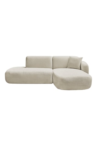 Canapé d'angle droit Anda - Beige - 3 places - En tissu chenille