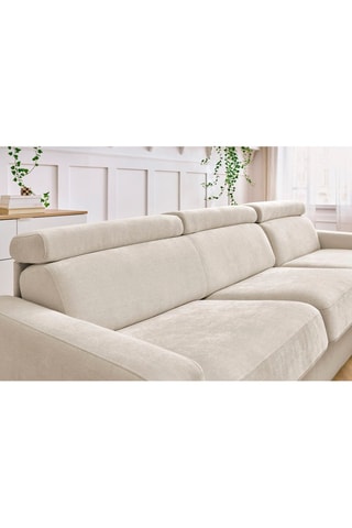 Canapé d'angle réversible convertible Monaco - Beige - Couchage 190 x 140 cm