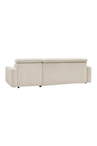 Canapé d'angle réversible convertible Monaco - Beige - Couchage 190 x 140 cm