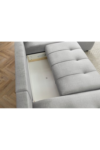 Canapé d'angle gauche panoramique convertible Arsene - Gris clair - Couchage 135 x 325 cm