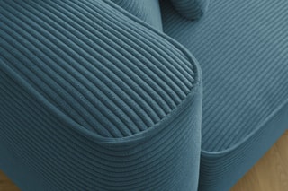 Canapé d'angle gauche et pouf Leopold Bleu clair