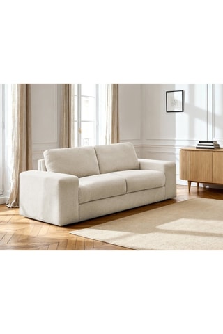 Canapé convertible Ibiza - Beige - 3 places - En tissu texturé doux