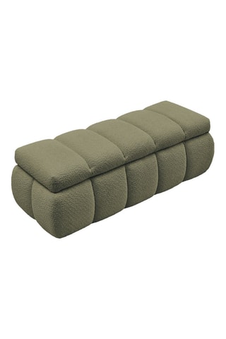 Banc-coffre Denali - Kaki - Tissu bouclette - 146 x 56 x 52 cm