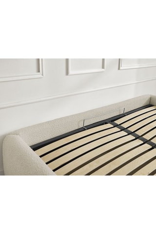 Sommier coffre Inera - Beige - En Tissu bouclette