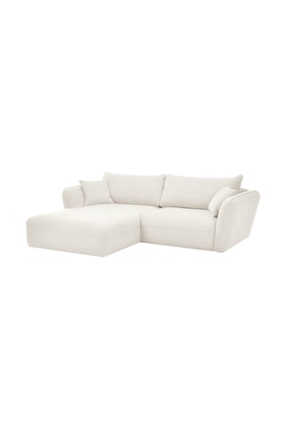 Canapé d'angle gauche Luigi - Blanc cassé - Tissu lisse