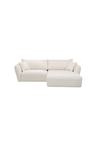 Canapé d'angle droit Luigi - Blanc - Tissu texturé