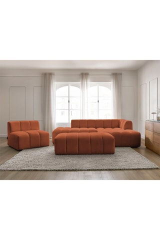 Ensemble Annecy - Orange - 5 places - En tissu bouclette