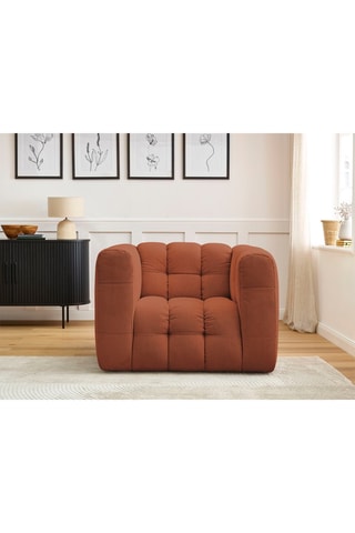 Fauteuil Ulysse - Orange - En tissu anti-bouloches - 110 x 110 x 75 cm