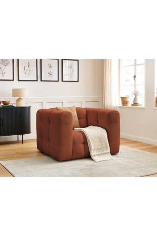 Fauteuil Ulysse - Orange - En tissu anti-bouloches - 110 x 110 x 75 cm