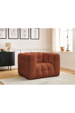 Fauteuil Ulysse - Orange - En tissu anti-bouloches - 110 x 110 x 75 cm