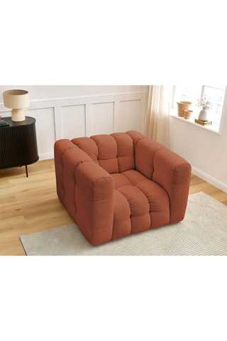 Fauteuil Ulysse - Orange - En tissu anti-bouloches - 110 x 110 x 75 cm
